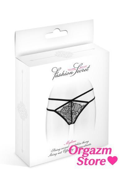 Трусики-стрінги Fashion Secret MYLENE Black з подвійною лінією стегна SO2254 фото