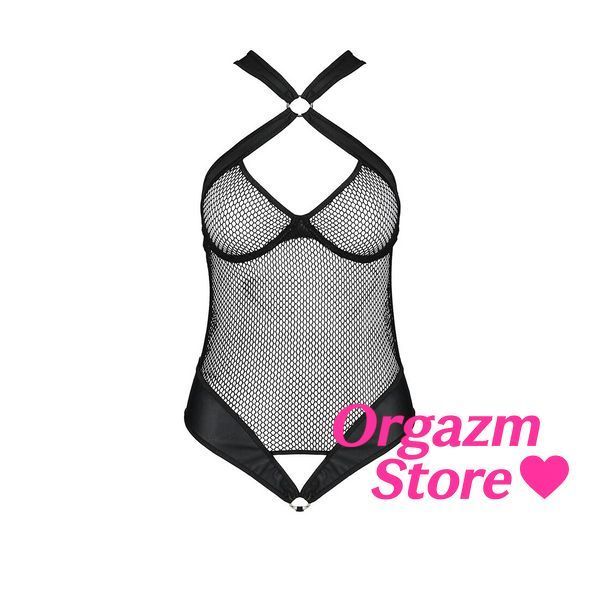 Сітчастий боді з халтером Passion Amanda Body S/M, black SO5316 фото