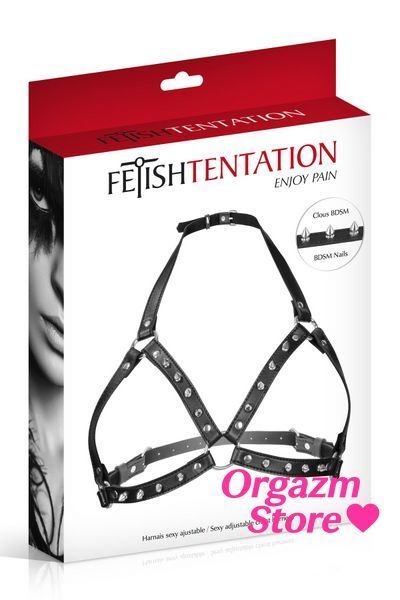 Портупея с металлическими шипами Fetish Tentation Sexy Adjustable Chest Harness SO4665 фото