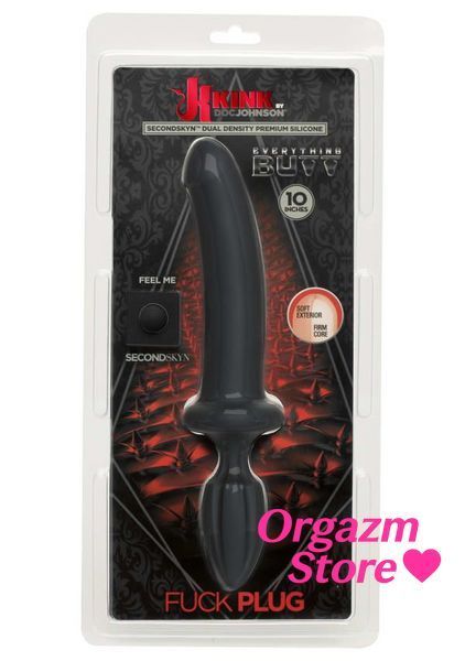 Анальный плаг с дилдо Doc Johnson Kink - Dual Density SECONDSKYN Fuck Plug - Black SO4020 фото