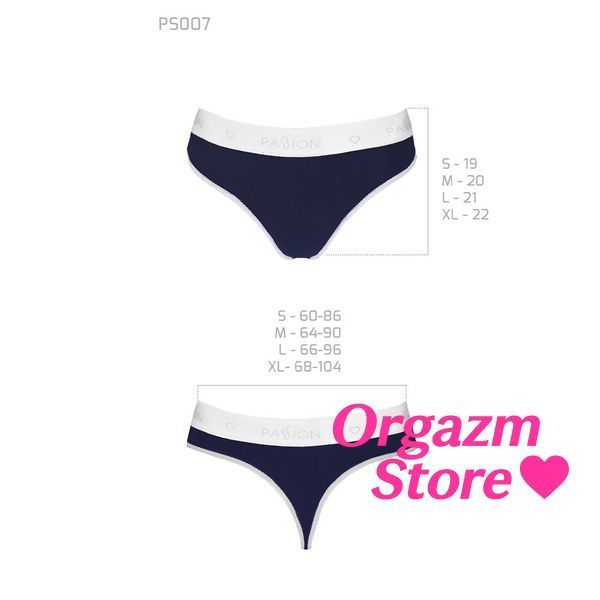 Спортивные трусики-стринги Passion PS007 PANTIES L, navy blue SO4251 фото
