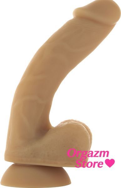 Гнучкий фалоімітатор на присосці ADDICTION &mdash; ANDREW 8&Prime; Silicone Dong &mdash; Caramel, віброкуля в подаруно SO5579 фото