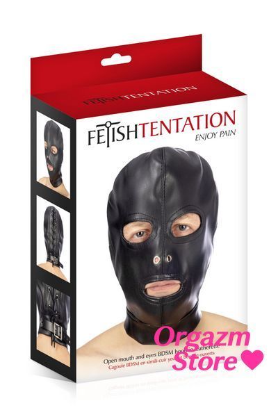 Капюшон для БДСМ з відкритими очима і ротом Fetish Tentation Open mouth and eyes BDSM hood SO4671 фото