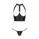 Комплект белья с открытой грудью Passion GENEVIA SET WITH OPEN BRA L/XL black, корсет, стринги SO8439 фото 3