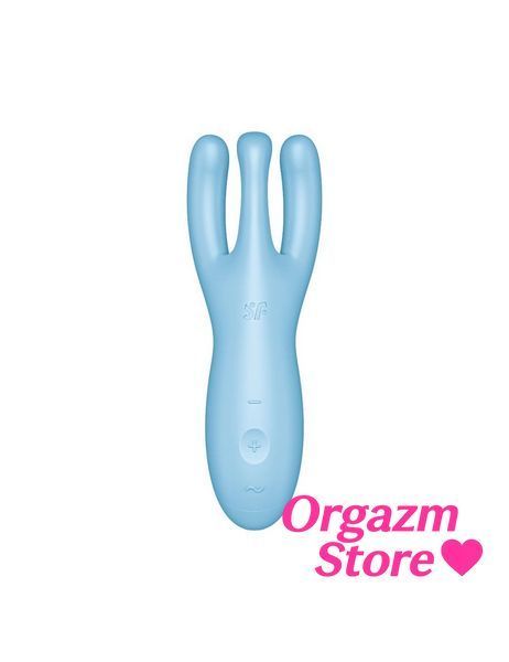 Кліторальний смарт вібратор Satisfyer Threesome 4 Blue з трьома пальчиками SO6081 фото