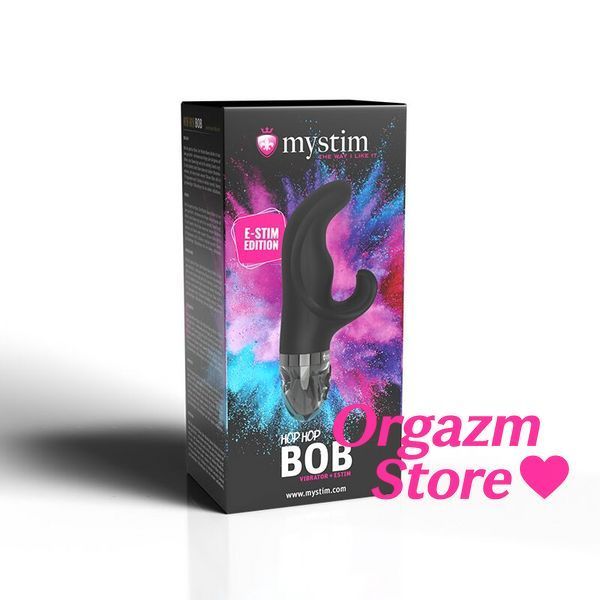 Вібратор-кролик з електростимуляцією Mystim Hop Hop Bob Black Edition SO8142 фото