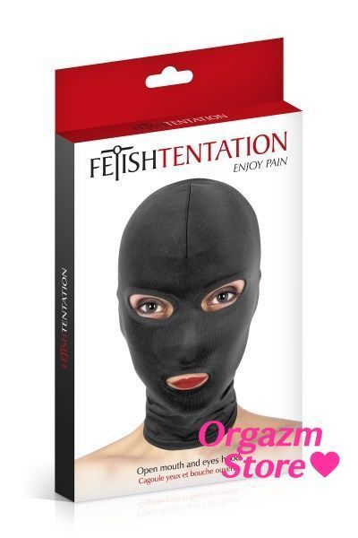 Капюшон для БДСМ с открытыми глазами и ртом Fetish Tentation Open Mouth and Eyes Hood SO3758 фото