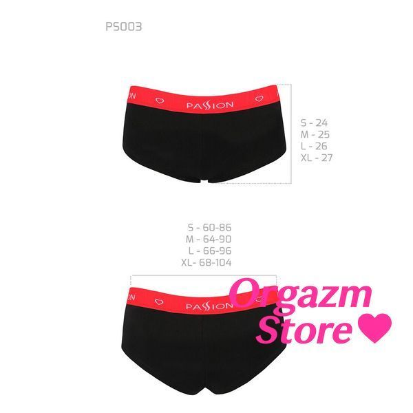 Трусики-шортики Passion PS003 PANTIES XL, black SO4210 фото